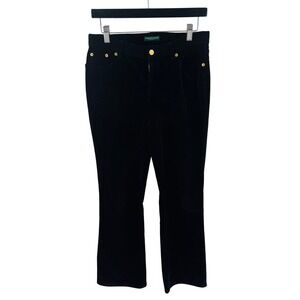 Lauren Jeans Company Ralph Lauren Petite Black‎ Corduroy Flare Pants Size 6P